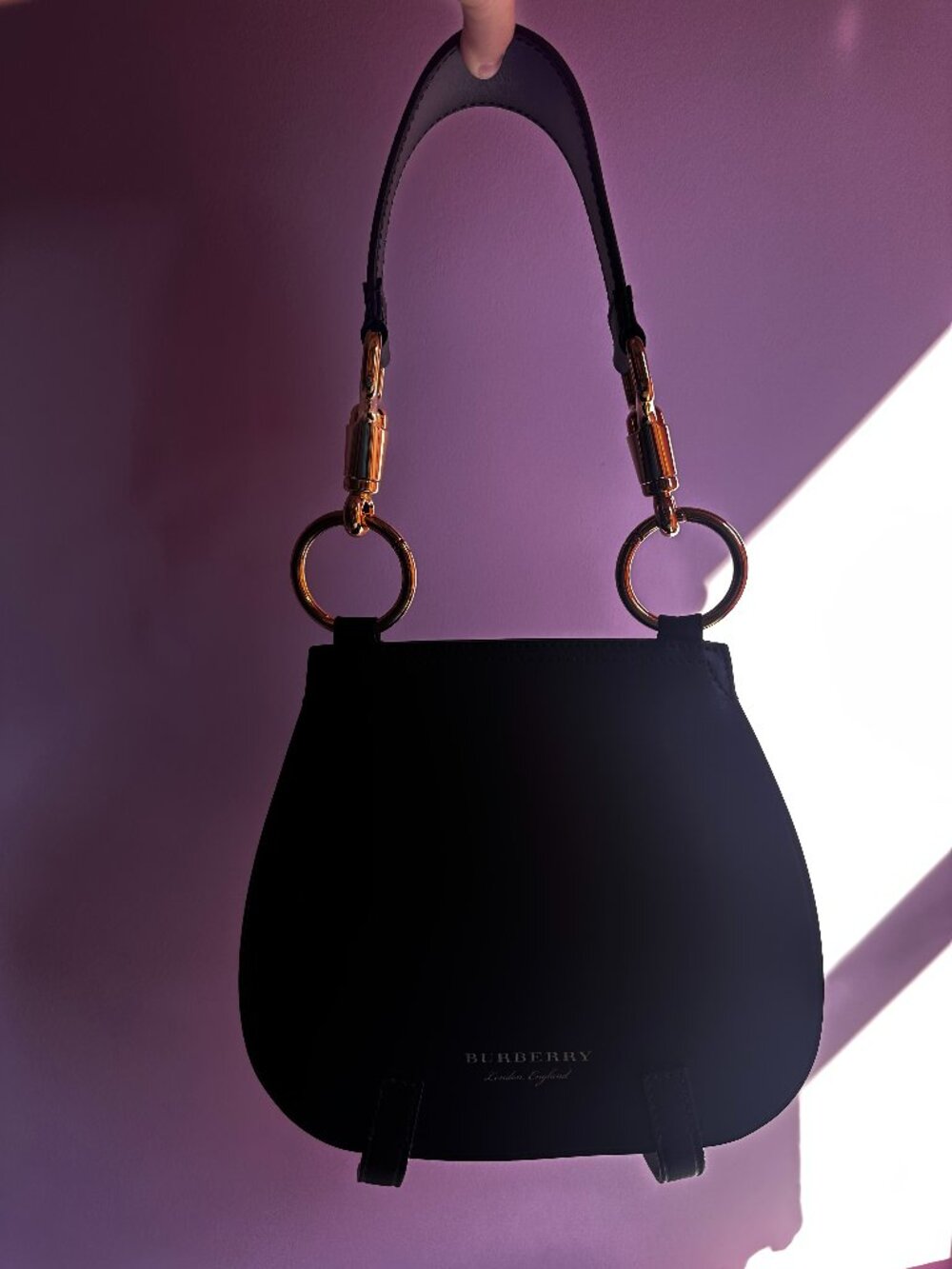Burberry Bridle Bag Leather & House Check Canvas Crossbody / Shoulder Bag